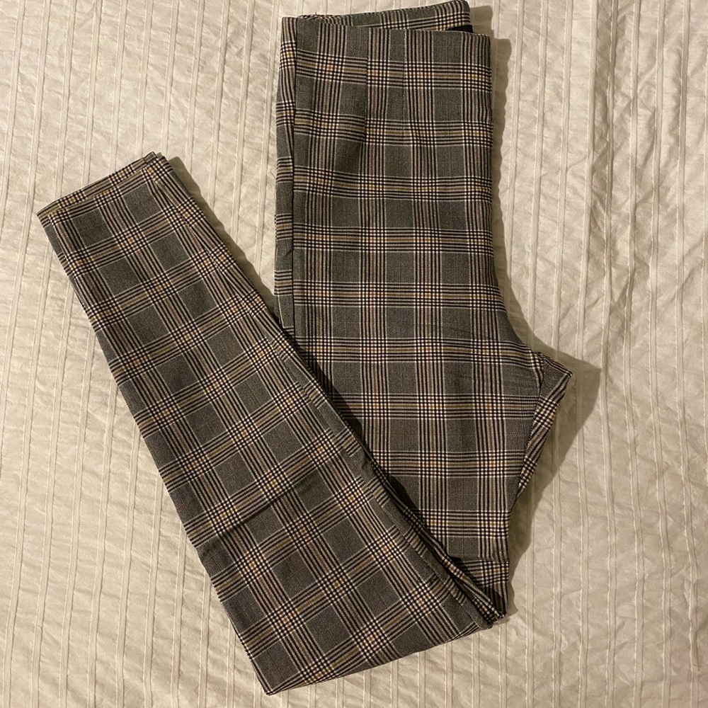 ⚡️ Zara Grey Plaid Leggings Dress Pants